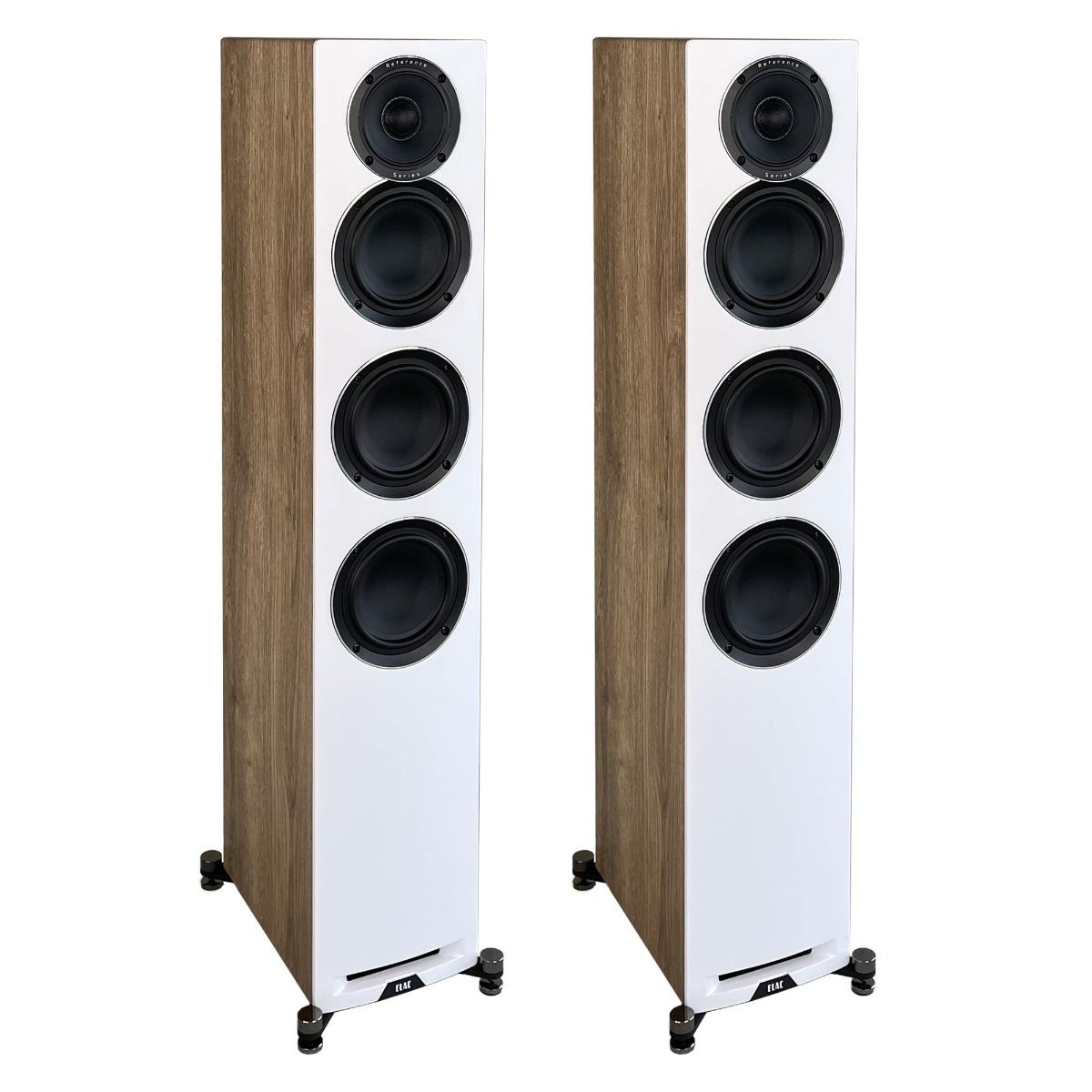 Elac Uni-Fi Reference UFR52 Floorstanding Speakers (1 Pair) - Satin White, Oak Sides