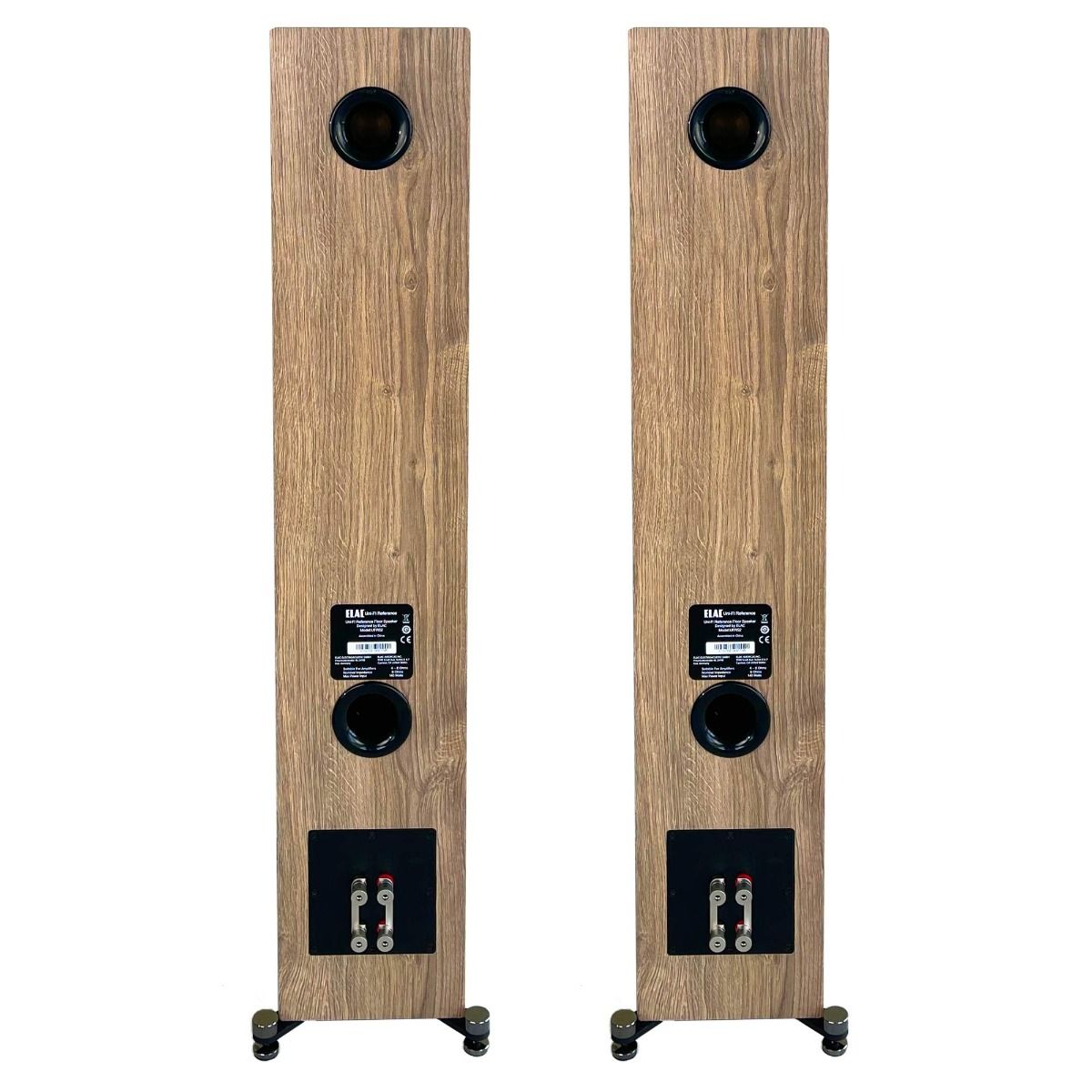 Elac Uni-Fi Reference UFR52 Floorstanding Speakers (1 Pair) - Satin White, Oak Sides