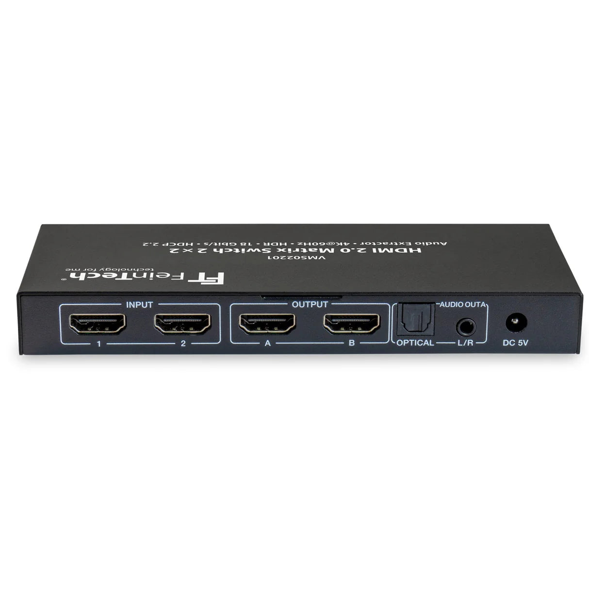 FeinTech VMS02201 HDMI 2.0 Matrix Switch 2x2 with Audio Extractor