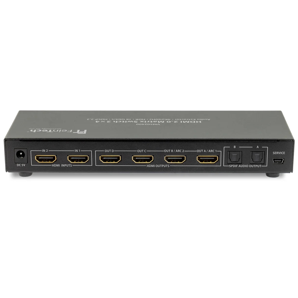 FeinTech VMS02400 HDMI 2.0 Matrix Switch 2x4 with Audio Extractor