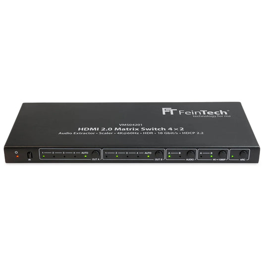 FeinTech VMS04201 HDMI Matrix Switch 4x2 with Audio Extractor + Scaler
