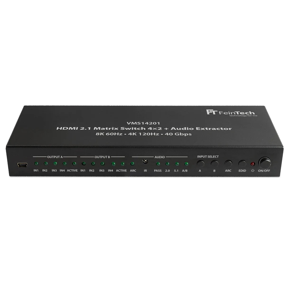 FeinTech VMS14201 HDMI 2.1 Matrix Switch 4 In 2 Out with Audio Extractor
