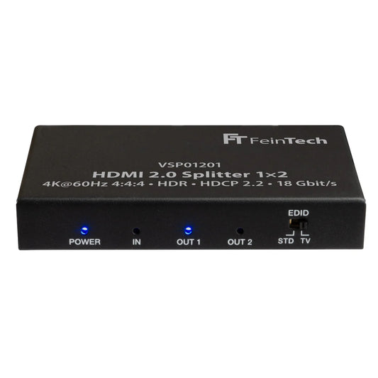 FeinTech VSP01201 HDMI 2.0 Splitter 1x2 with Downscaler & EDID-Management