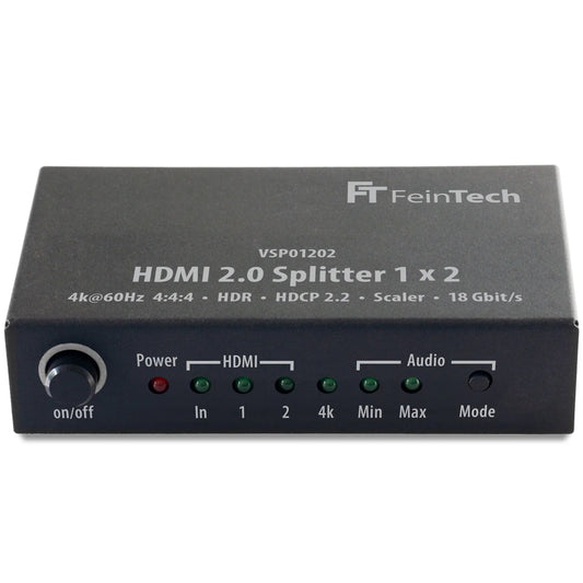 FeinTech VSP01202 HDMI 2.0 Splitter 1x2 with Audio-EDID-Management