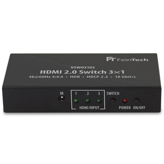 FeinTech HDMI Switch 3 In 1 Out | 4K 60Hz | Auto switching