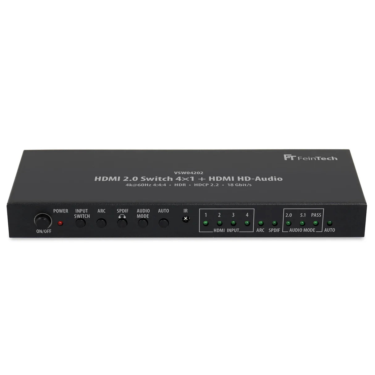 FeinTech HDMI 2.0 Switch 4x1+1 with HD-Audio Extractor