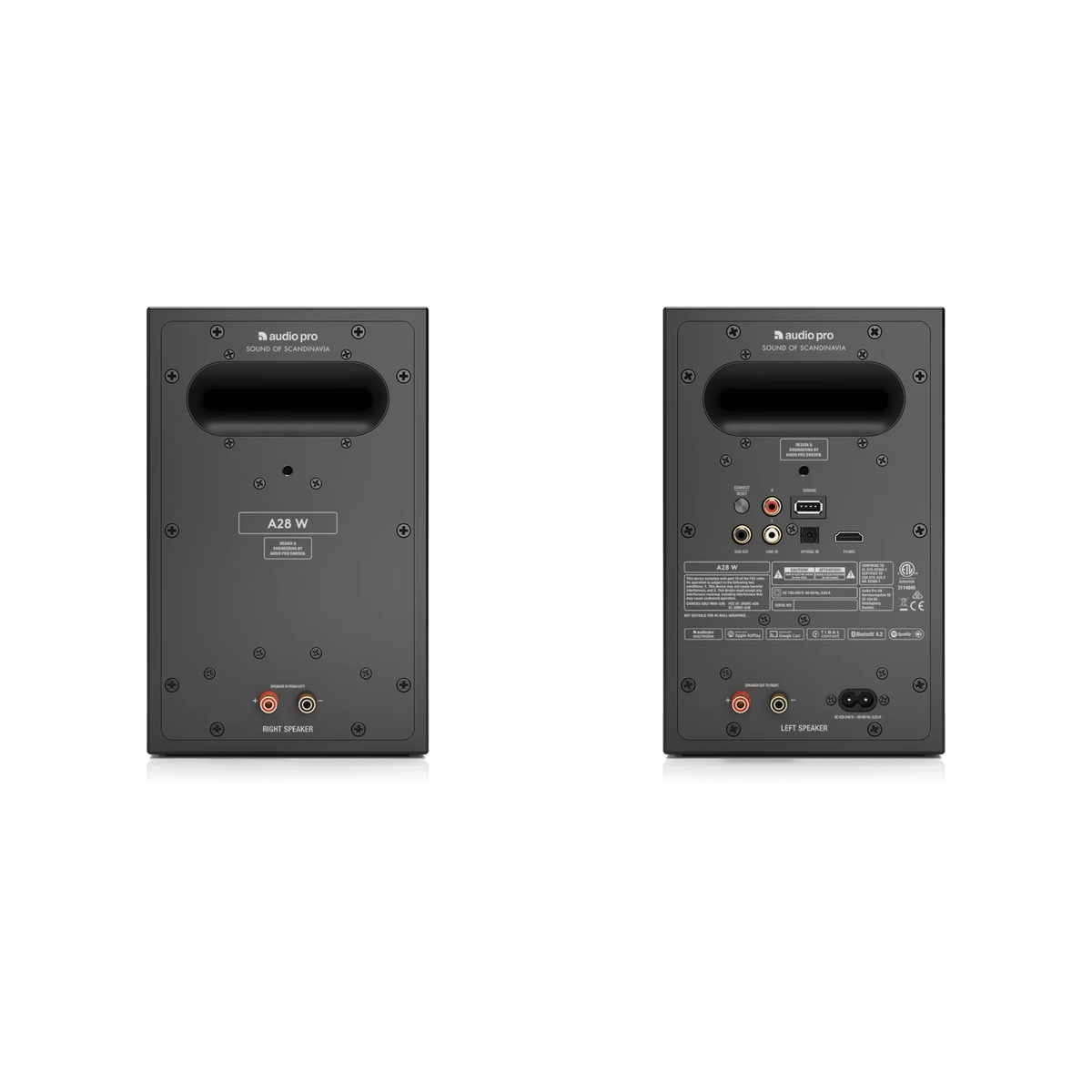 Audio Pro A28 W Active Bookshelf Speakers (1 Pair) - Black