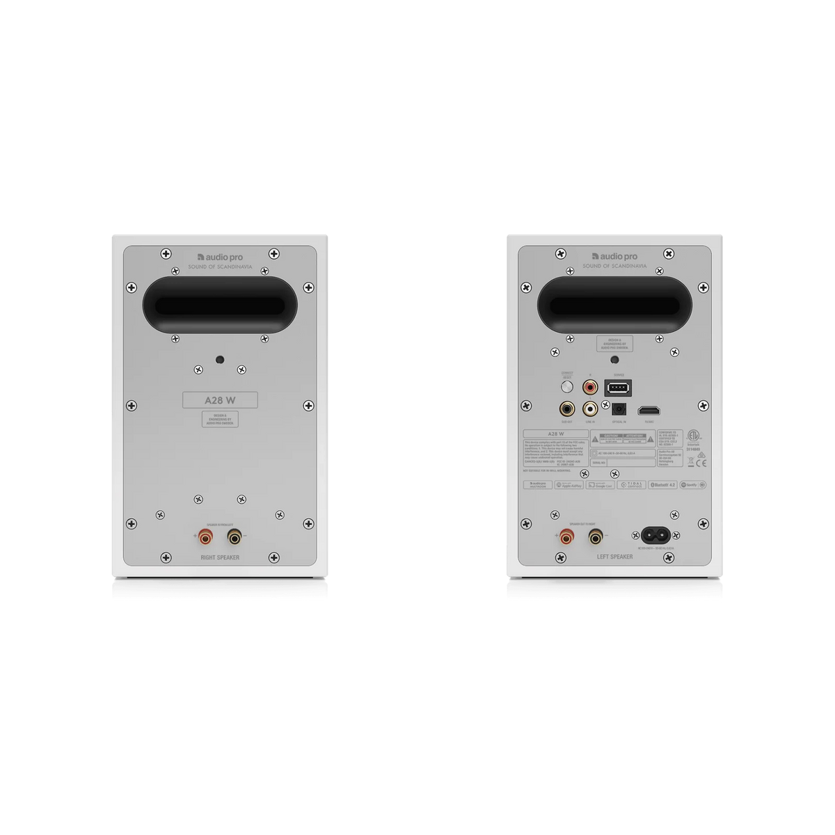 Audio Pro A28 W Active Bookshelf Speakers (1 Pair) - White