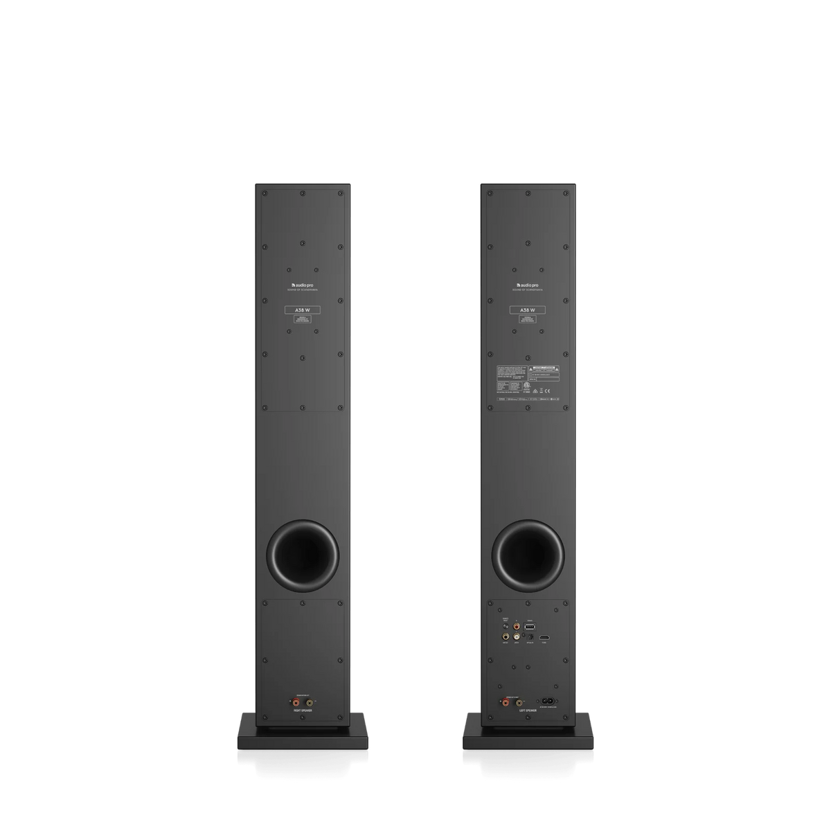 Audio Pro A38 W Active Floorstanding Speakers (1 Pair) - Black