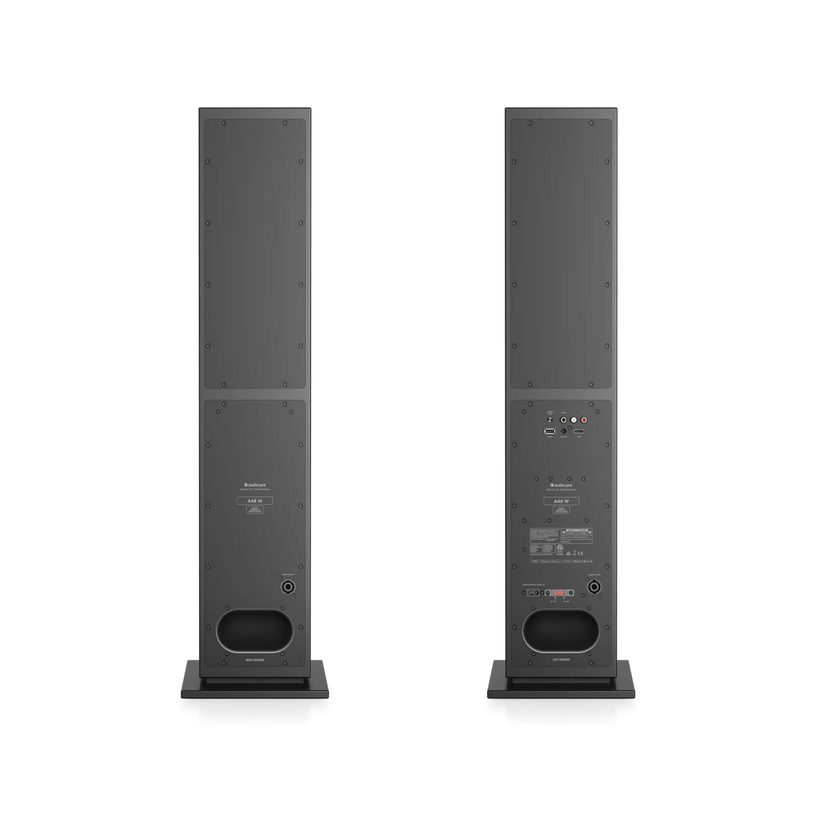Audio Pro A48 W Active Floorstanding Speakers (1 Pair) - Black