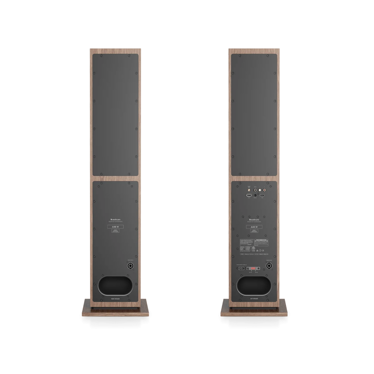 Audio Pro A48 W Active Floorstanding Speakers (1 Pair) - Walnut